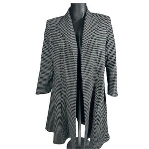 Estelle and Finn Swing Jacket Size 8 Black and White Checked Lined 3/4 Sleeves